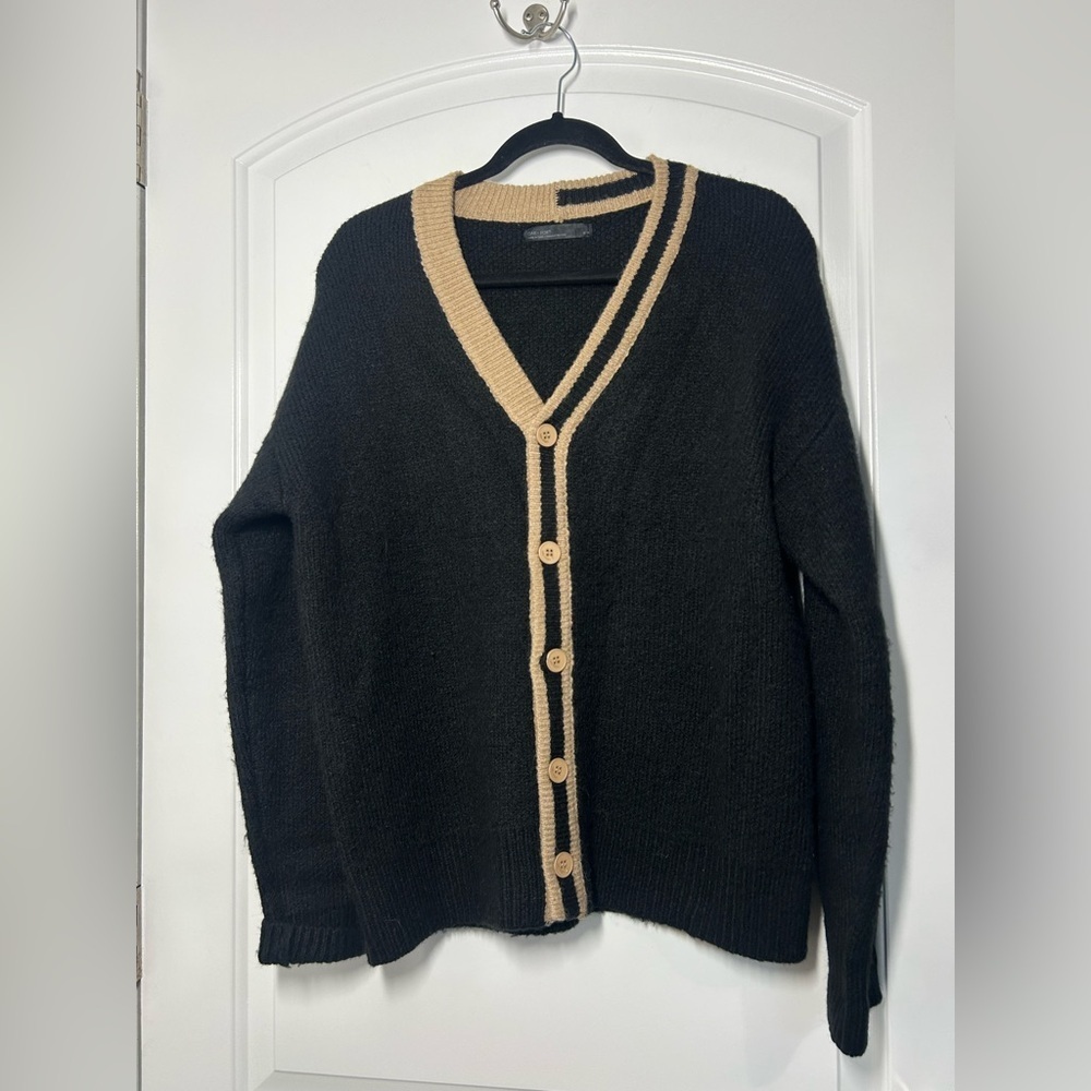 OAK + FORT Oversized Button Varsity Cardigan Wool Blend Size XS preppy academia